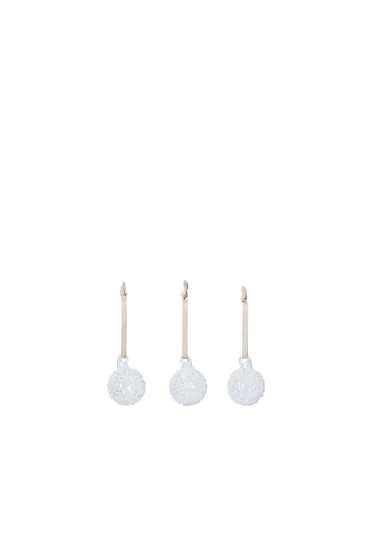 Flurry Glass Baubles karácsonyi díszek, White, S, 3 db-os szett – fehér
