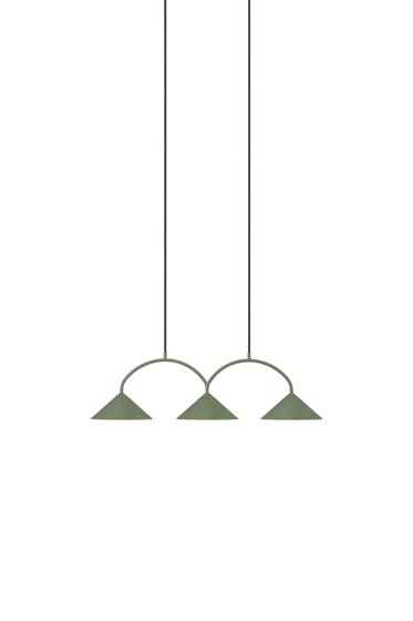 Závesná lampa Curve 3 Moss Green – zelená