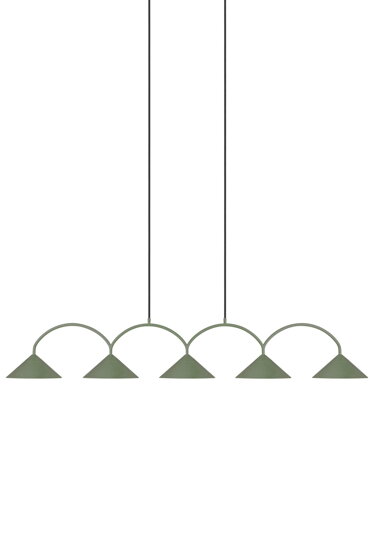 Závesná lampa Curve 5 Moss green – zelená