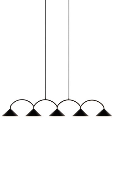 Závesná lampa Curve 5 Black – čierna