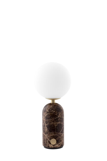 Prenosná stolová lampa Torrano – hnedá/mramor
