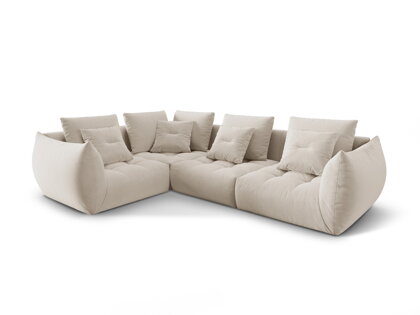 Modulárna sedačka Bloom, 316 cm, ľavý roh – svetlá béžová