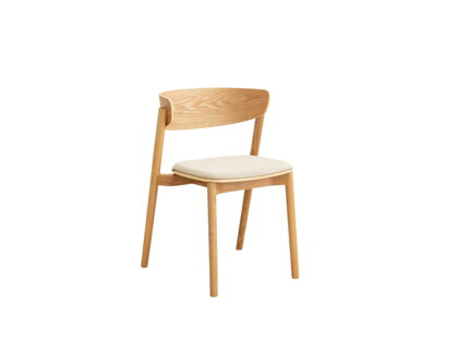 Jedálenská stolička Mares – béžová/prírodný jaseň