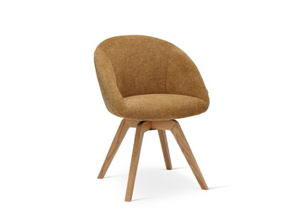 Otočná jedálenská stolička Ona – horčicová/prírodný dub