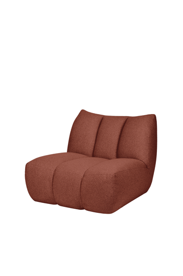 Kreslo Bubo Brick Red Bouclé – tehlové