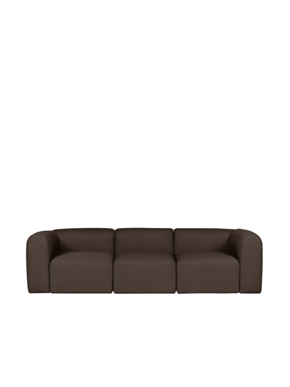 Flom Chocolate Brown Bouclé kanapé, 3 személyes – sötétbarna