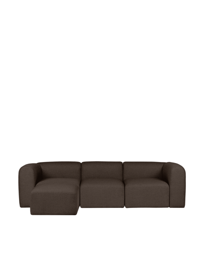 Flom Chocolate Brown Bouclé kanapé, 3 személyes sarok – sötétbarna