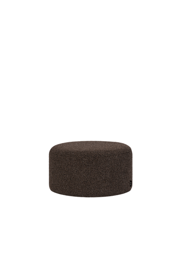 Puf Folk Chocolate Brown Bouclé, nízky – tmavohnedý