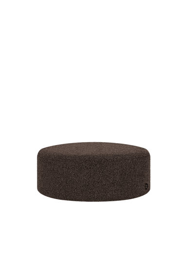 Puf Folk Chocolate Brown Bouclé, široký – tmavohnedý