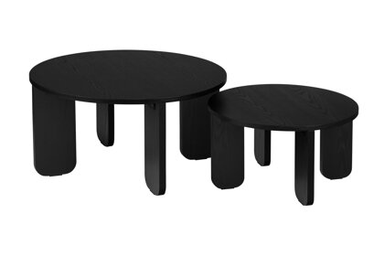 Konferenčný stolík Kuvu Vulcano Black, set 2 ks – čierny