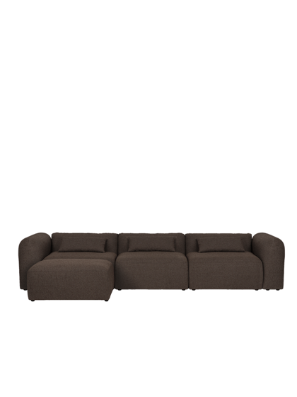 Yaro Chocolate Brown Boucle moduláris sarokkanapé, 4 személyes – sötétbarna