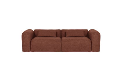 Modulárna pohovka Yaro Brick Red Boucle, 3-miestna – tehlová
