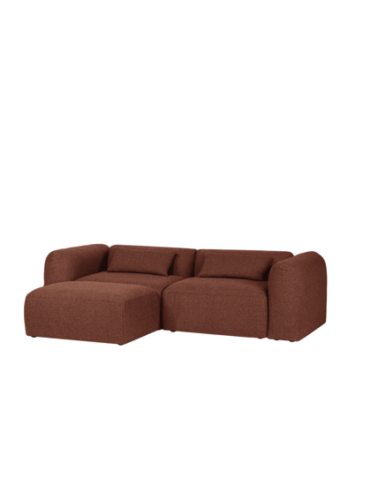 Yaro Brick Red Bouclé moduláris sarokkanapé, 3 személyes – téglaszín