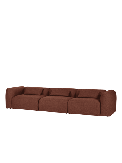 Yaro Brick Red Bouclé moduláris kanapé, 4 személyes – téglaszín