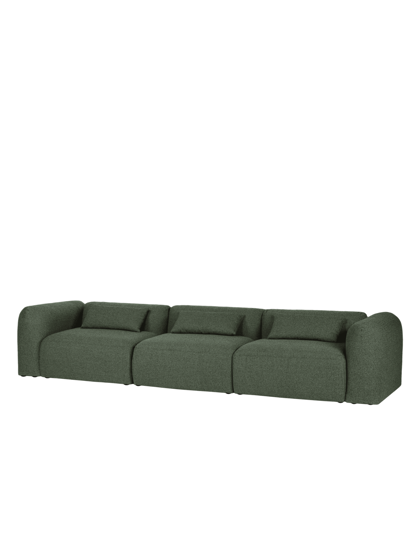Yaro Thyme Green Bouclé moduláris kanapé, 4 személyes – sötétzöld