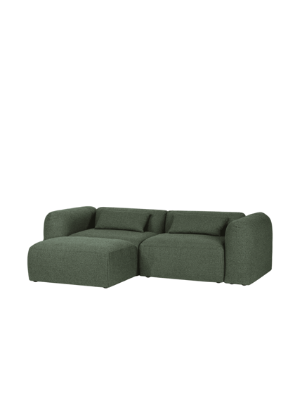 Yaro Thyme Green Bouclé moduláris sarokkanapé, 3 személyes – sötétzöld