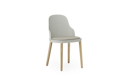 Stolička Allez Chair Ultra Leather – teplá sivá/dub