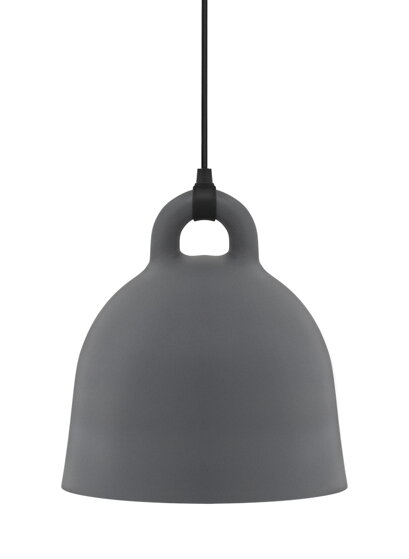 Závesná lampa Bell, stredná – sivá