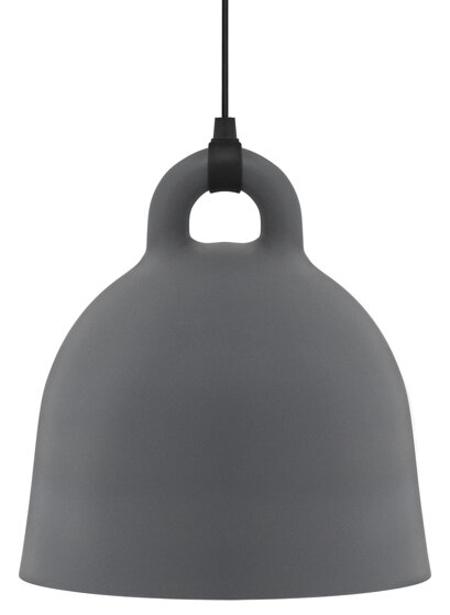 Závesná lampa Bell, veľká – sivá