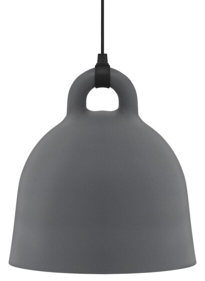 Závesná lampa Bell, veľká – sivá