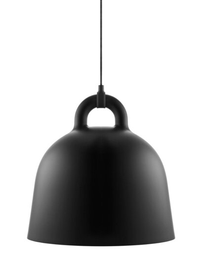 Závesná lampa Bell, stredná – čierna
