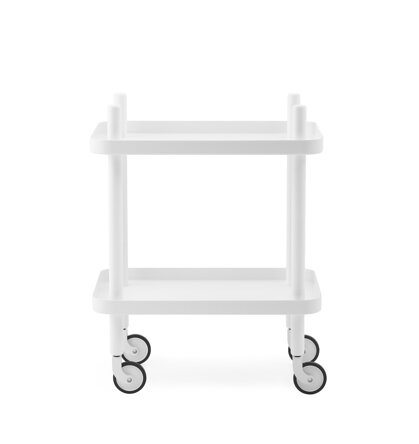 Príručný stolík Block Table – biely/biely jaseň