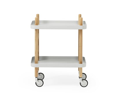Príručný stolík Block Table – svetlosivý/jaseň