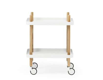 Príručný stolík Block Table – biely/jaseň