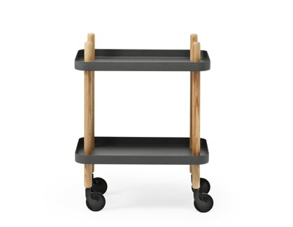 Príručný stolík Block Table – tmavosivý/jaseň