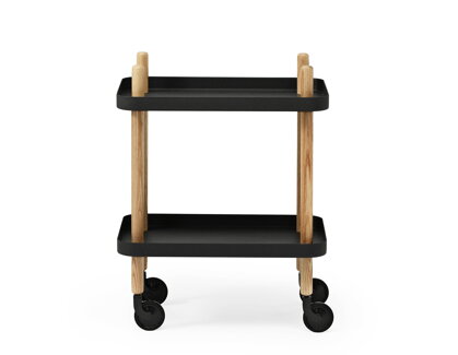 Príručný stolík Block Table – čierny/jaseň