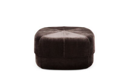 Puf Circus Velour Coffee, veľký – tmavohnedý