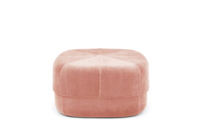 Puf Circus Velour Blush, veľký – svetloružový