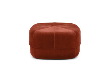 Puf Circus Velour Rust, veľký – oranžovočervený