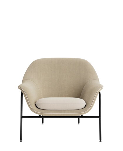 Kreslo Drape Lounge Chair Low Black Steel – béžové/čierna oceľ