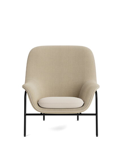 Kreslo Drape Lounge Chair High Black Steel – béžové/čierna oceľ