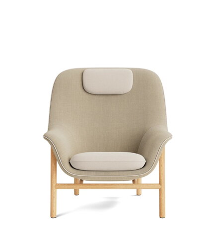 Kreslo Drape Lounge Chair High W. Headres Oak – béžové/dub