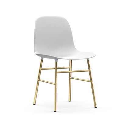 Stolička Form Chair – biela/mosadzná