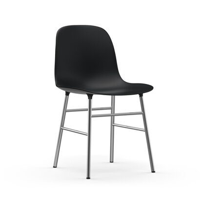 Stolička Form Chair – čierna/chrómová