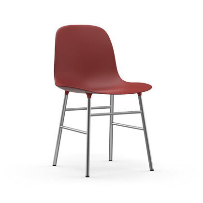 Stolička Form Chair – červená/chrómová