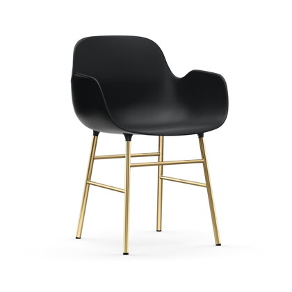 Stolička Form Armchair – čierna/mosadzná