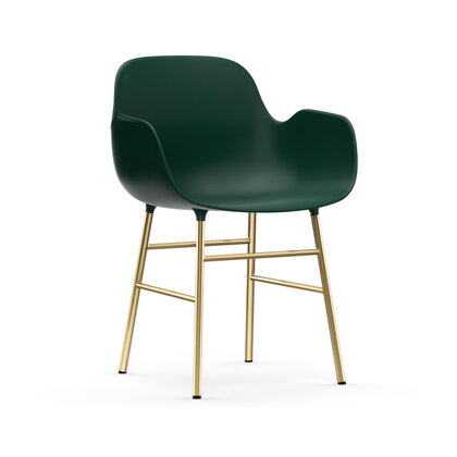 Stolička Form Armchair – zelená/mosadzná