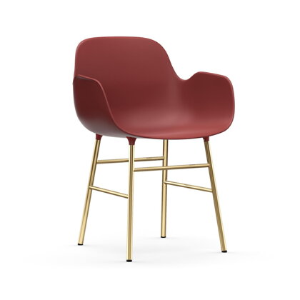 Stolička Form Armchair – červená/mosadzná