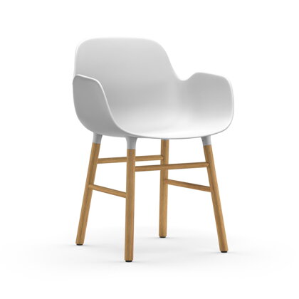 Stolička Form Armchair – biela/dub