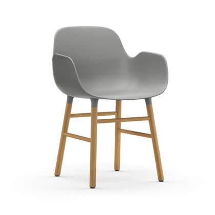 Stolička Form Armchair – sivá/dub