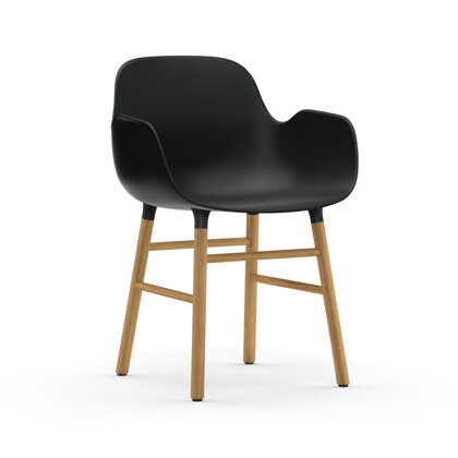Stolička Form Armchair – čierna/dub