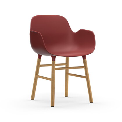 Stolička Form Armchair – červená/dub