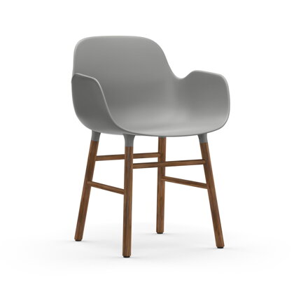 Stolička Form Armchair – sivá/orech