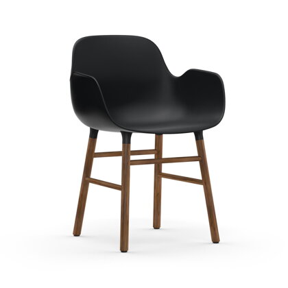 Stolička Form Armchair – čierna/orech