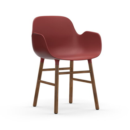 Stolička Form Armchair – červená/orech