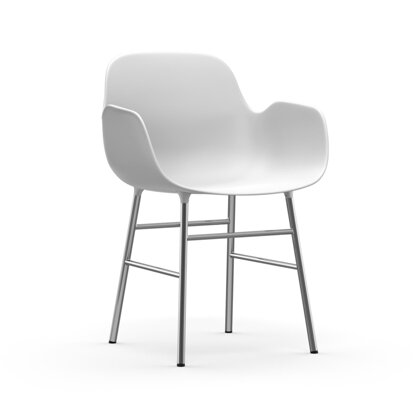 Stolička Form Armchair – biela/chrómová
